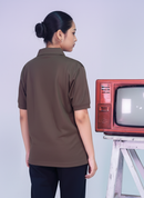 TalQis Waffle Knitted Polo | Olive Brown (Unisex)