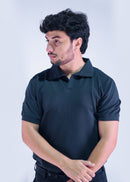 Waffle Knitted Polo | Charcoal Grey (Unisex)